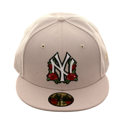 Exclusive New Era 59Fifty New York Yankees Floral Hat - Stone