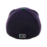 Exclusive New Era 59Fifty Port City Roosters Hat - 2T Purple, Kelly Green