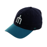 47 Brand Cleanup Seattle Mariners BP Adjustable Hat - 2T Navy, Teal