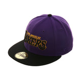 Exclusive New Era 59Fifty Los Angeles Lakers Word Hat - 2T Purple,Black