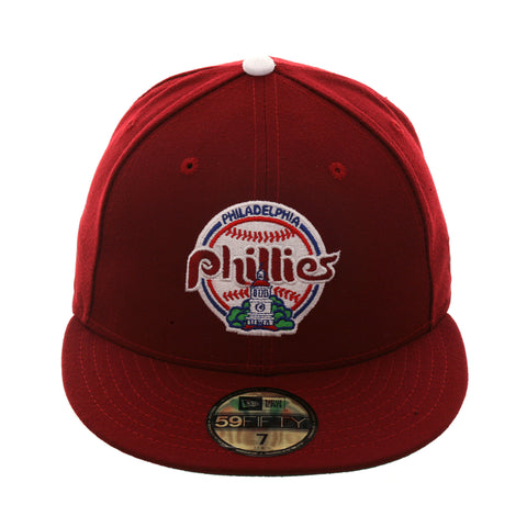 Exclusive New Era 59Fifty Philadelphia Phillies 1984 Logo Hat - Cardinal Red