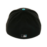 Exclusive New Era 59Fifty Miami Marlins 1993 Logo Hat - 2T Black, Teal