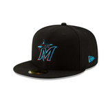 New Era 59Fifty Authentic Collection Miami Marlins Game Hat - Black