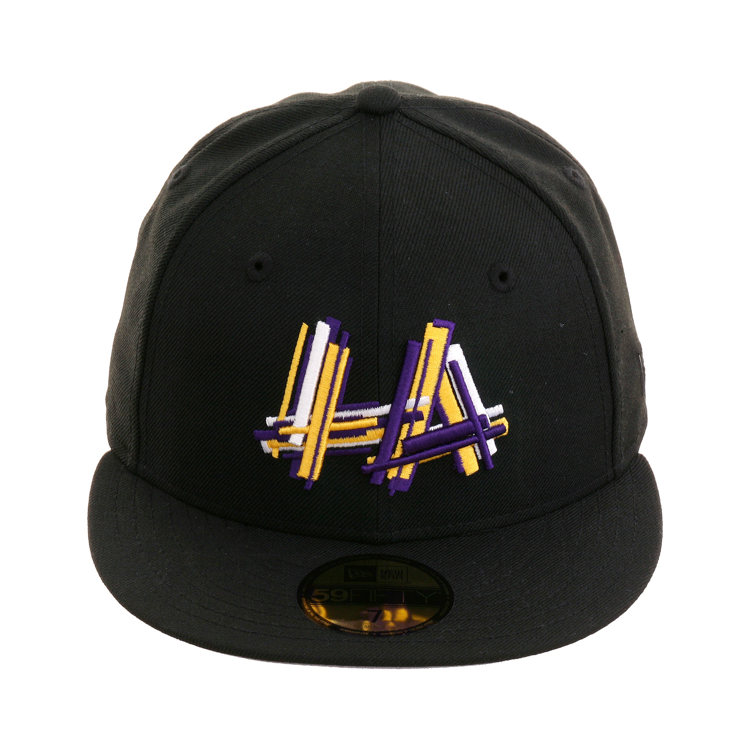 Exclusive New Era 59Fifty LA Shuffle Hat - Black, Purple, Gold