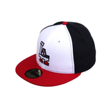 Exclusive New Era 59Fifty Los Angeles Dodgers California Flag Rail Hat - 2T White, Black, Red