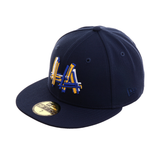 Exclusive New Era 59Fifty LA Shuffle Hat - Navy, Gold, Royal, White