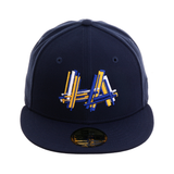 Exclusive New Era 59Fifty LA Shuffle Hat - Navy, Gold, Royal, White