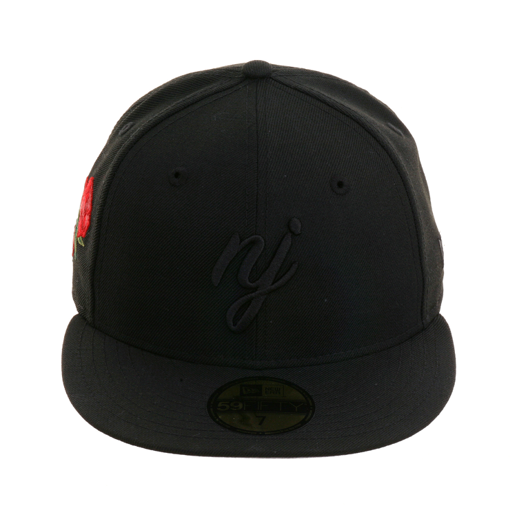 Exclusive New Era 59Fifty New Jersey Initials Rose Hat - Black, Black