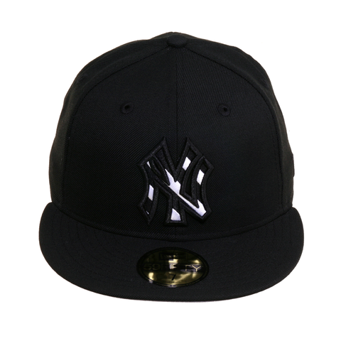 Exclusive 59Fifty New York Yankees Stripe Logo Hat - Black, White