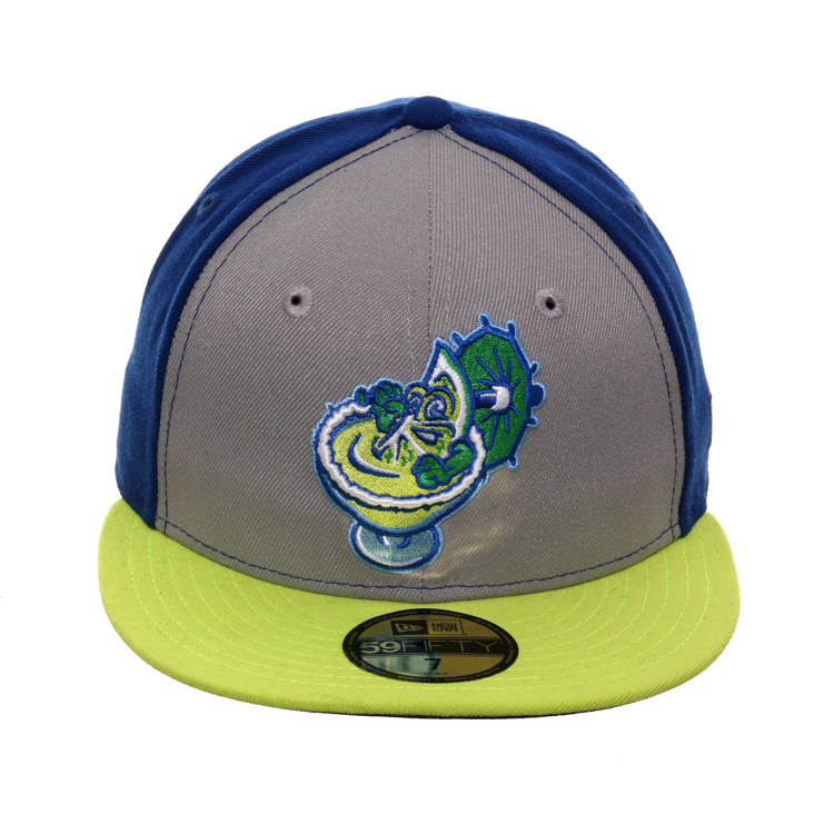 Exclusive New Era 59Fifty El Paso Margaritas Rail Hat - 2T Gray, Royal, Lime Green