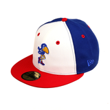 Exclusive New Era 59Fifty Kansas Jayhawks Vault Rail Hat - 2T White, Royal, Red