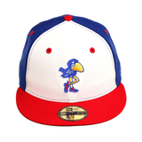 Exclusive New Era 59Fifty Kansas Jayhawks Vault Rail Hat - 2T White, Royal, Red