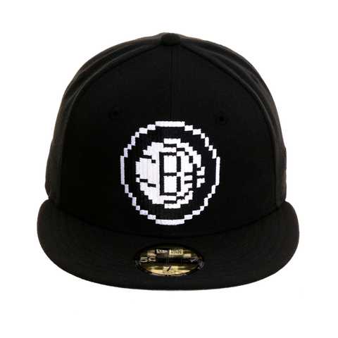 Exclusive New Era 59Fifty Brooklyn Nets Pixel Hat - Black