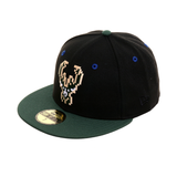 Exclusive New Era 59Fifty Milwaukee Bucks Pixel Hat - 2T Black, Green