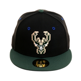 Exclusive New Era 59Fifty Milwaukee Bucks Pixel Hat - 2T Black, Green