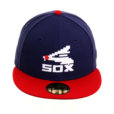 Exclusive New Era 59Fifty Chicago White Sox 1976 Alternate Pixel Hat - 2T Light Navy, Red