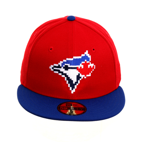 Exclusive New Era 59Fifty Toronto Blue Jays Pixel Hat - 2T Red, Royal