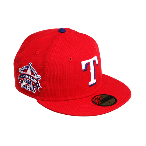 Exclusive New Era 59Fifty Texas Rangers 1995 All Star Game Patch Hat - Red