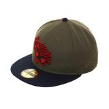 Exclusive New Era 59Fifty Ink Park Samurai Hat - 2T Olive, Navy