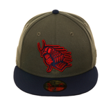 Exclusive New Era 59Fifty Ink Park Samurai Hat - 2T Olive, Navy