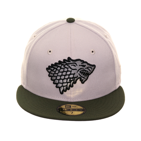 Pre-Order Exclusive New Era 59Fifty House Stark Hat - 2T Stone, Olive