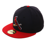 Exclusive New Era 59Fifty St. Louis Cardinals Hat - 2T Navy, Red