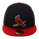 Exclusive New Era 59Fifty St. Louis Cardinals Hat - 2T Navy, Red