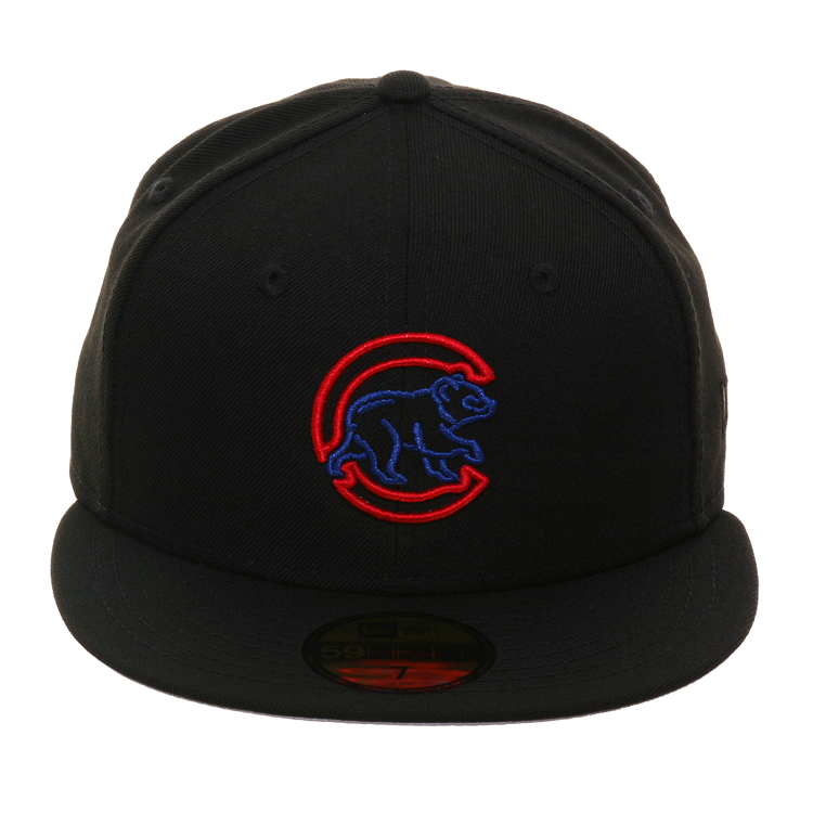 Exclusive 59Fifty Chicago Cubs BP Neon Hat - Black