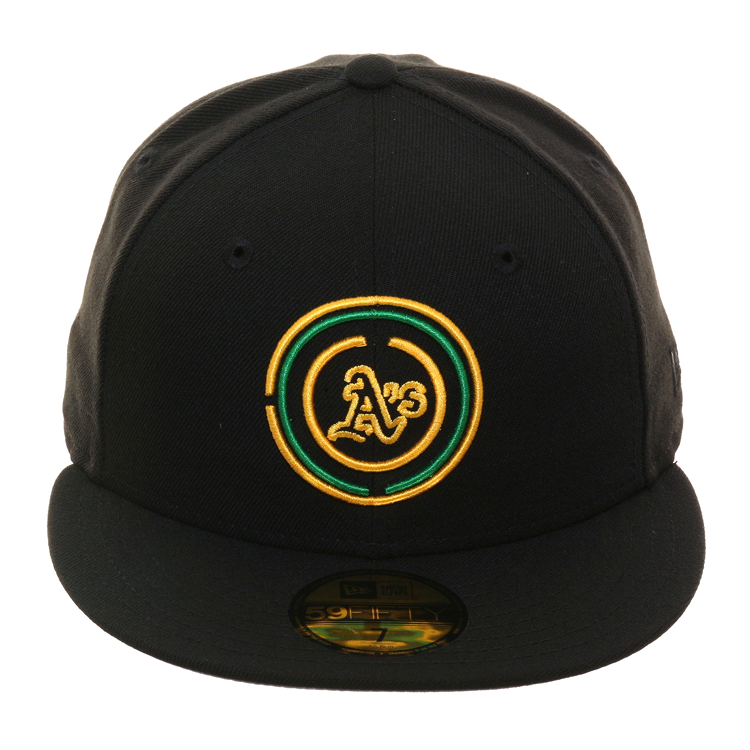 Exclusive 59Fifty Oakland Athletics Logo Neon Hat - Black