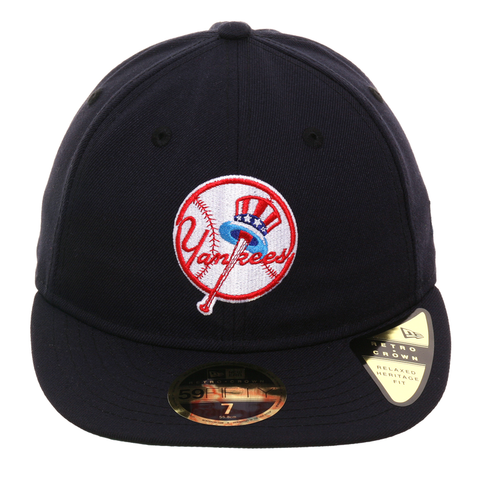 Exclusive New Era 59Fifty New York Yankees Logo Retro Crown Hat - Navy