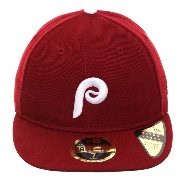 Exclusive New Era 59Fifty Philadelphia Phillies 1970 Retro Crown Hat - Cardinal