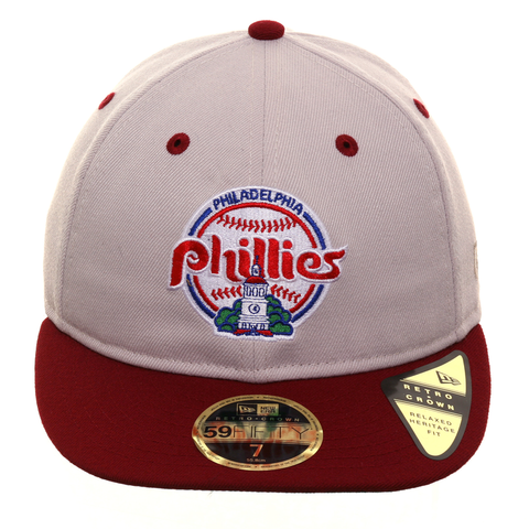 Exclusive New Era 59Fifty Philadelphia Phillies 1984 Retro Crown Hat - 2T Stone, Cardinal