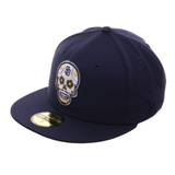 Exclusive New Era 59Fifty San Diego Padres Sugar Skull Hat - Light Navy