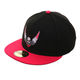 WWE New Era 59Fifty Brett Hart Hat - 2T Black, Pink