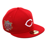 Exclusive New Era 59Fifty Cincinnati Reds 150th Anniversary Patch Hat - Red