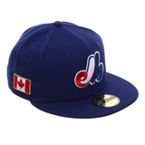 Exclusive New Era 59Fifty Montreal Expos Canadian Flag Game Hat - Royal