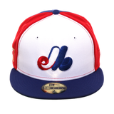 Exclusive New Era 59Fifty Pinwheel Montreal Expos Canadian Flag Hat - White, Red, Royal