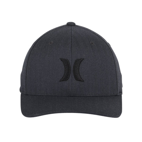 Hurley Black Textures Herringbone Flexfit Hat - Black