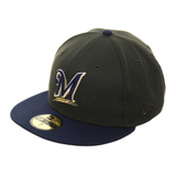 Exclusive New Era 59Fifty Milwaukee Brewers Hat - 2T Green, Navy