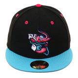 New Era 59Fifty Jax Jumbo Shrimp Hat - 2T Black, Neon Blue