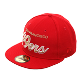 Exclusive New Era 59Fifty San Francisco 49ers Script Hat - Red