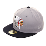 Exclusive New Era 59Fifty Spokane Indians 1970 Hat - 2T Gray , Navy