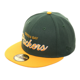 Exclusive New Era 59Fifty Green Bay Packers Script Hat - 2T Green, Gold