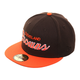 Exclusive New Era 59Fifty Cleveland Browns Script Hat - 2T Brown, Orange