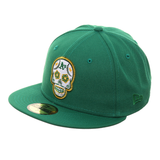 Exclusive New Era 59Fifty Oakland Athletics Sugar Skull Hat - Kelly Green