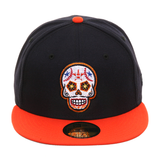 Exclusive New Era 59Fifty Houston Astros Sugar Skull Hat - 2T Navy, Orange