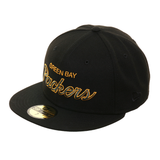 Exclusive New Era 59Fifty Green Bay Packers Script Hat - Black