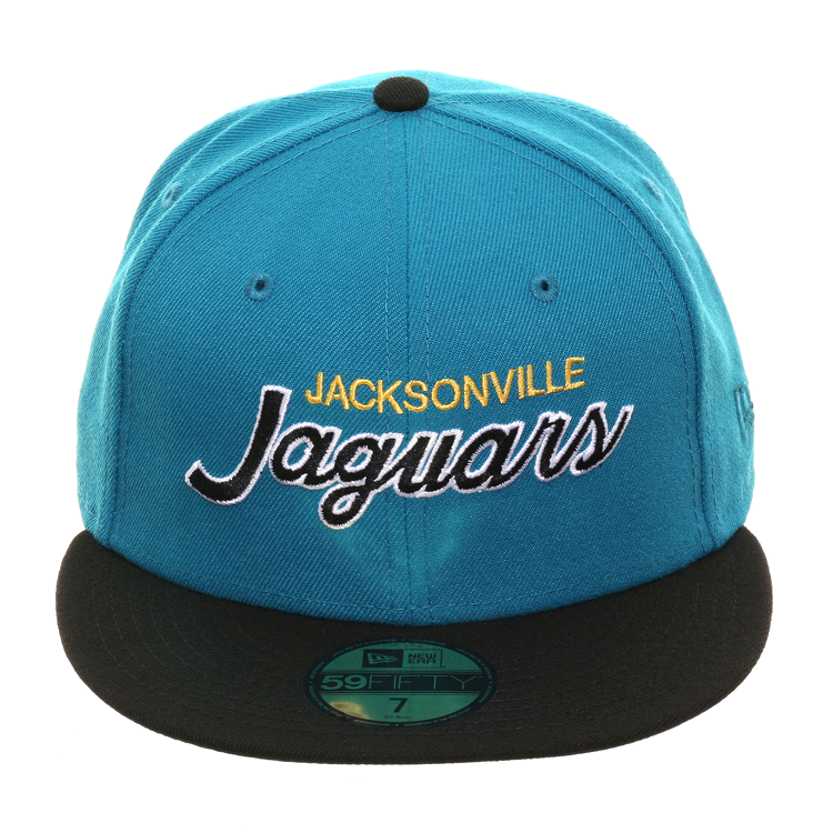 Exclusive New Era 59Fifty Jacksonville Jaguars Script Hat - 2T Teal, Black