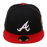 New Era 59Fifty Atlanta Braves 1999 World Series Patch Home Hat - 2T Navy, Red