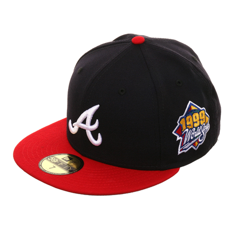 New Era 59Fifty Atlanta Braves 1999 World Series Patch Home Hat - 2T Navy, Red